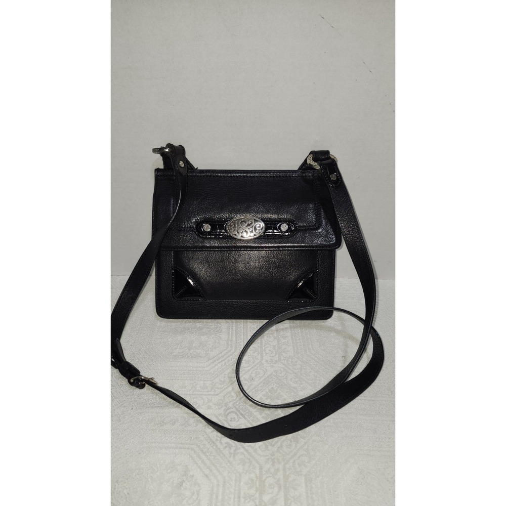 VINTAGE BRIGHTON CONTEMPO CITY CROSSBODY BLACK LEATHER